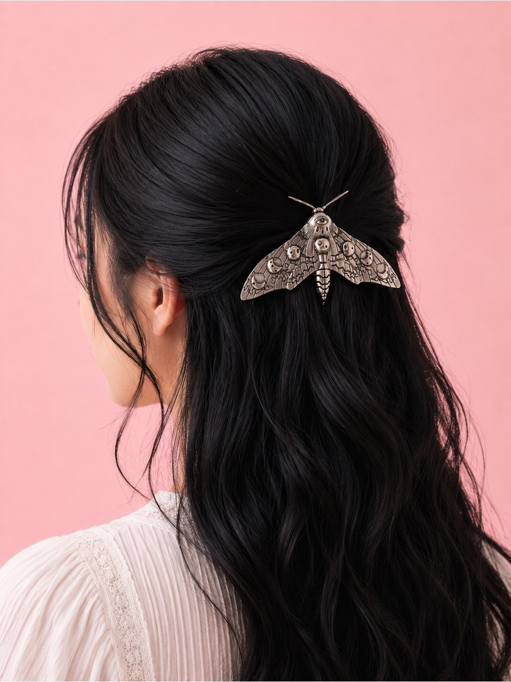 Gothic Brass Moth Hair Pin